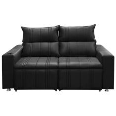 Sofá Retrátil E Reclinável Madri 2 Lug. Shop Das Cabeceiras Preto