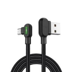 Cabo Turbo Micro USB V8 Nylon Led 90 Graus 1 Metro - XC-CD-40 - X-Cell