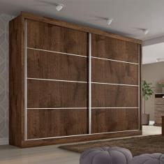 Guarda Roupa Casal 2 Portas 4 Gavetas Verona-braúna Made Marcs