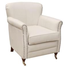 Poltrona Decorativa Sala de Estar Brunei Pés Príncipe Couro Of White -