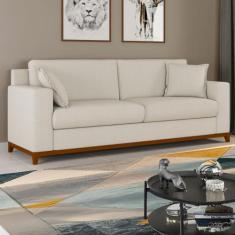 Sofá Living Vintage 3 Lugares 200cm em Boucle Slim - Arte Cúbica Estof