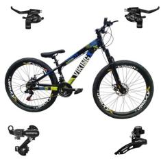 Bicicleta Aro 26 Vikingx Tuff 25 21v Cambios1 Trocadores Shimano Alumi