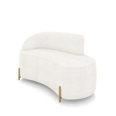 Sofá 2 Lugares Orgânico 140cm Pé Dourado Morgan Bouclê Off White D03 - D'rossi