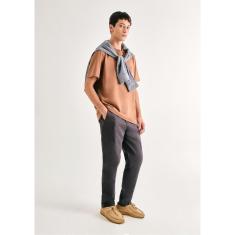 Calça Básica Masculina Chino Slim Em Sarja Com Elastano-Masculino