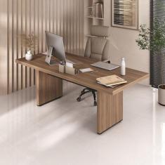 Mesa para Escritório Diretor 204,2cm Tampo Engrossurado Tamburato Noga