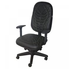 Cadeira Gamer Naja Braço Regulável Modelo Presidente Ecoflex Costura Verde