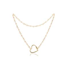 Colar De Pérola Torneada Com Fecho Em Forma De Coração