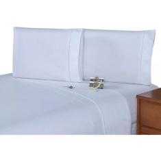 Lençol King Size 3 Un 40Cm C Elástico E Ponto Palito Branco