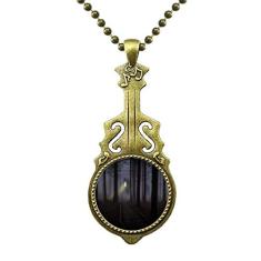 DIYthinker Colar Night Dark Forestry Science Nature Scenery Jewelry Antique Guitar Jewelry Music Pendant