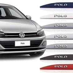 Friso Lateral Volkswagen Polo Com Nome Alto Relevo Cromado 2018 19