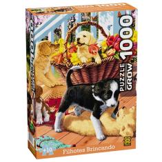 Quebra Cabeça Puzzle 1000 Peças Filhotes Brincando Grow