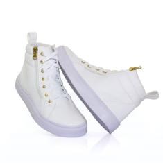 Tênis Cano Médio Com Cadarço Zíper Lk Store Leve