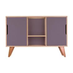 Buffet Aparador com 2 Portas Murano Carvalho e Cinza Claro