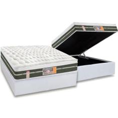 Cama Box Baú Casal: Colchão Molas Bonnel Castor Silver Star Air + Base