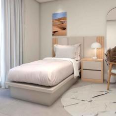 Cama Solteiro Cabeceira e Mesa c/ 2 gavetas Sob Medida MDF - Casa Lar 