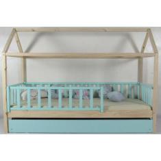 Bicama Montessoriana Solteirão Casinha Colorida Madeira Maciça Pinus -