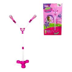 Microfone Karaokê Menina Infantil Som Luz Conecta Celular - DM TOYS