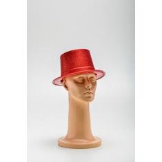 Cartola Plastico C/ Gliter - Festas e Fantasias, Vermelho