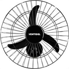 Ventilador Parede Ventisol 50Cm. Monta Facil 6 Pas Preto 127V., Preto,