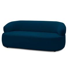 Sofá 2 Lugares Living Orgânico Sala De Estar 140cm Conka F05 Veludo Azul - Mpozenato