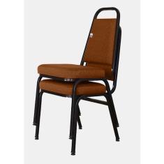 02 Cadeiras Empilhável para Hotelaria Linha Hotel Jersey Marrom