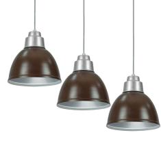 Kit 3 Lustres Pendentes Karina De Alumínio Tabaco