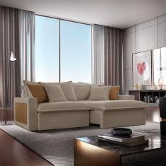 Sofá Dallas Veludo Dois Módulos De 80cm B15 Meu Sofá Online B002 Veludo Capuccino