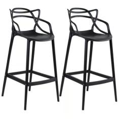 Kit Com 2banqueta Baixa Masters Allegra - 66 Cm - Preto