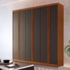 Guarda Roupa Casal Boston 6 Portas 4 Gavetas Moderna Imbuia / Grafite