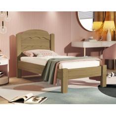 Cama Solteiro Padrão Top Laís Reforçada 100% MDF - B&A BENTO, Amêndoa