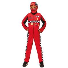 Fantasia Infantil Piloto De Corrida Longa com Capacete de Tecido - Fan