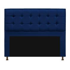 Cabeceira Copenhague 140cm Casal Suede Azul Marinho