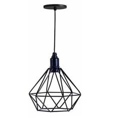 Lustre Pendente Aramado Diamante Pequeno Preto