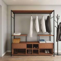 guarda-roupa closet modulado toledo casal 2 gv madeira e preto