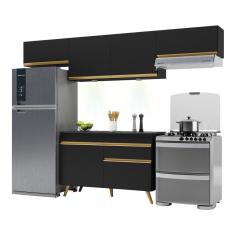 Armário de Cozinha Compacta 260cm com Leds Veneza Up Multimóveis V2022