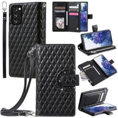 Furill Capa de telefone para Samsung Galaxy S20 FE 5G 6,5 polegadas capa carteira com alça de pulso transversal alça de ombro bolsa de couro suporte S 20 EF UW S20FE5G S20FE 20S S2O Fan Edition 4G G5