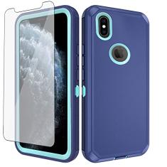 Asuwish Capa de telefone para iPhone Xs Max com protetor de tela de vidro temperado e capa de celular híbrida robusta à prova de choque acessórios de proteção i X XR Xsmax 10x SX Xmax 10xs 10s 10 Plus