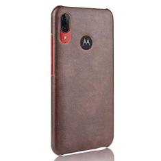 Capa para Moto E6 Plus, capa de celular com proteção robusta 360° para proteger seu telefone capa de couro granulado para Moto E6 Plus