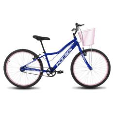 Bicicleta Infantil Feminina Aro 24 KOG Alumínio Com Cestinha, Azul sig