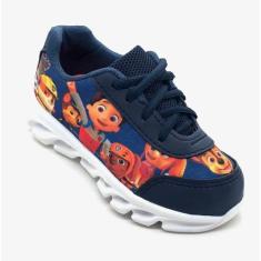 Tênis Infantil patrulha canina menino Led luz que pisca - Pe leve , Ma