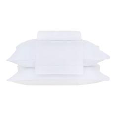 Buddemeyer Jogo de Cama Queen Percal 180 Fios Basic Percalle 100% Algodão Penteado Branco 4 peças