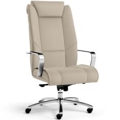 Cadeira De Escritório Presidente Tecido Sintético Areia