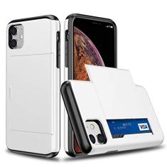 SORAKA Capa para iPhone 11 com porta-cartões Capa para carteira Capa blindada para iPhone 11 Capa para PC TPU de camada dupla Capa à prova de choque