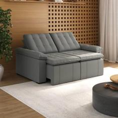 Sofá Cama Retrátil e Reclinável 3 Lugares 200cm Veludo com Molas Palme