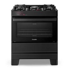 Fogão Esmaltec Ideal Top Glass 5 Bocas - ESMALTEC LBRANCA, Preto, Bivo