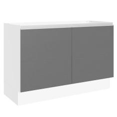Balcão Gabinete De Pia 100% Mdf 120 Cm 2 Portas Branco/preto