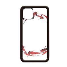 Capa de peixe de carpa vermelha chinesa para iPhone 12 Pro Max para Apple Mini Mobile Case Shell