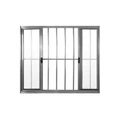 Janela de Alumínio de Correr 100x150cm 4 Folhas Grade Hale Esquadrias Brilhante