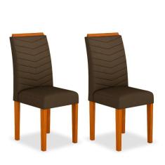Kit 02 Cadeiras Lisboa Wood Cinamomo/ Marrom - Moveis Arapongas