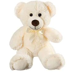 SHAFISH Pelúcia Urso de Pelúcia Bonito Urso de Pelúcia com Arco Brinquedos de Pelúcia 13,8 polegadas (Creme)